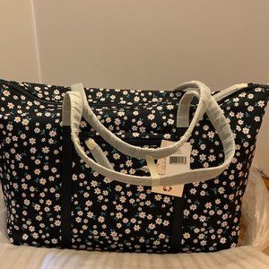 Kate Spade Large Nylon Navy Daisy Weekender NEW